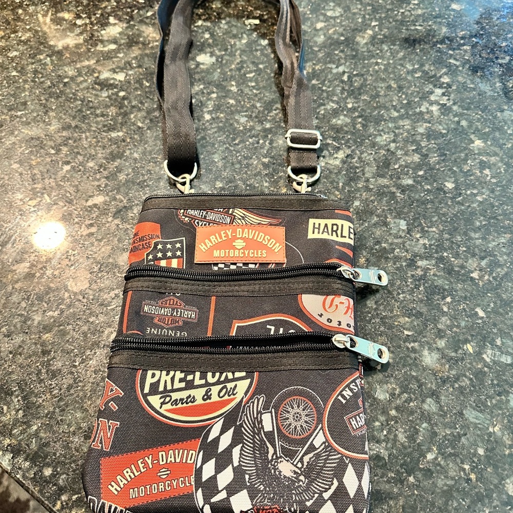 Harley-Davidson Black and Orange Crossbody Bag